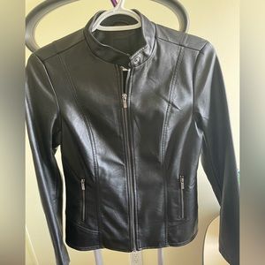 Black faux leather Reitmans jacket size XS